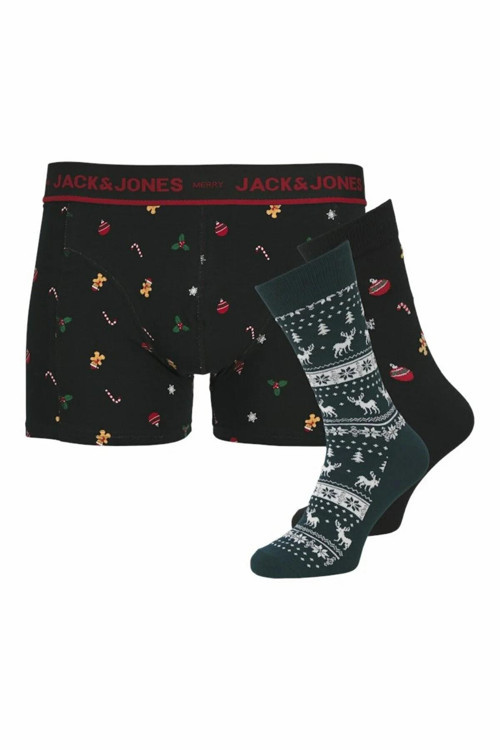Jack Jones Mıstletoe Gıftbox 1 Boxer 2 Çorap Paket Erkek 12285134