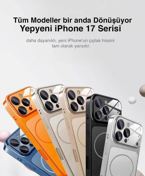 iPhone 17 Pro Uyumlu AG Glass Koruyucu Kılıf (iPhone 17 Pro Max Görünümlü)