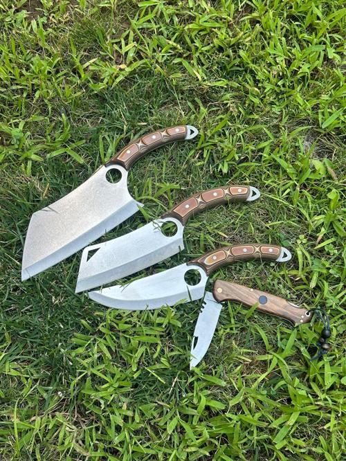 Verzalit Saplı Almazan, Satır, Şef Model Kamp, Mutfak, Piknik, Şef Bıçak Seti – Sırttan Kilitli Yaylı Kamp, Piknik Çakısı