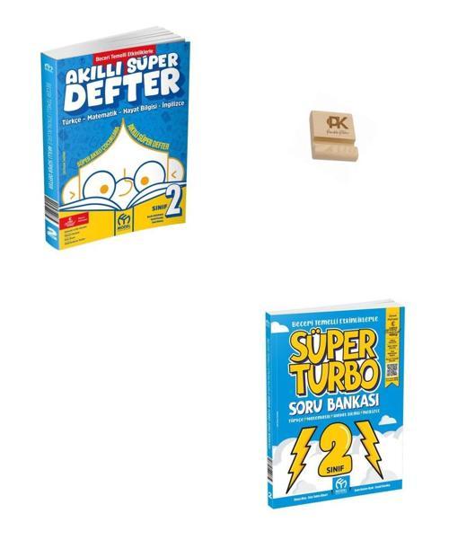 Model 2. Sınıf Süper Akıllı Defter ve Süper Turbo Tüm Dersler Soru Bankası + Telefon Standı