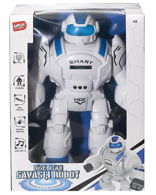 Uzaktan Kumandalı Full Fonksiyonlu Disk Atan Savaşçı Robot Mavi 27115