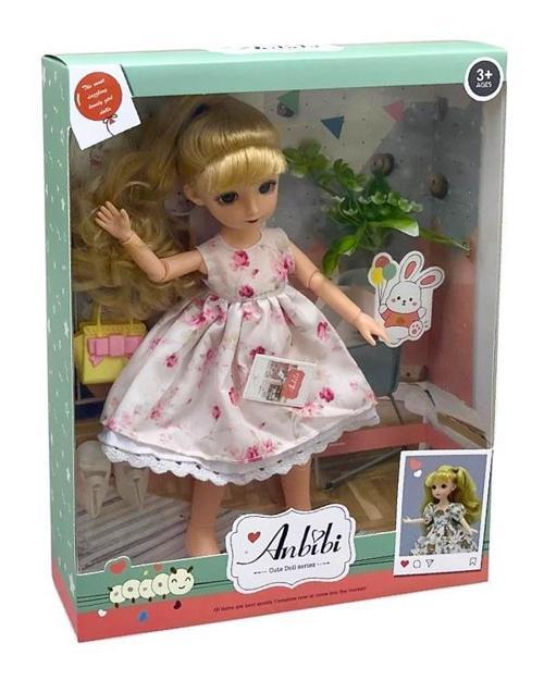 Anbibi Premium Oyuncak Bebek Aksesuarlı Beyaz Elbiseli WX1962