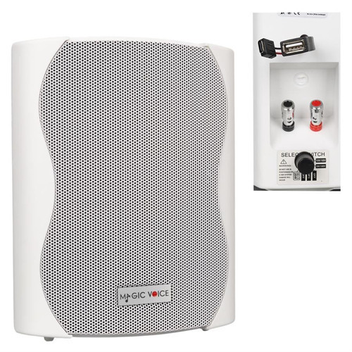 F-LHY4S 4 İnç 10 Cm Hat Trafolu Duvar Tipi Sütun Okul Cami Hoparlör 10W RMS 150W Peak MP3 USB Uyumlu Beyaz