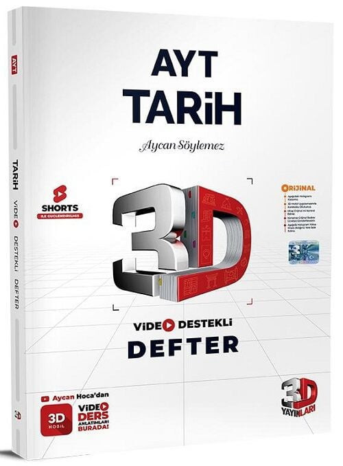 3D Yayınları YKS AYT Tarih Video Destekli Defter