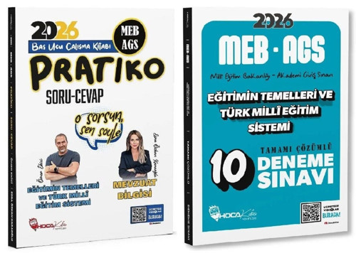 Hoca Kafası 2026 MEB-AGS Eğitimin Temelleri ve Türk Millî Eğitim Sistemi Pratiko Soru Cevap + 10 Deneme 2 li Set - Ömer