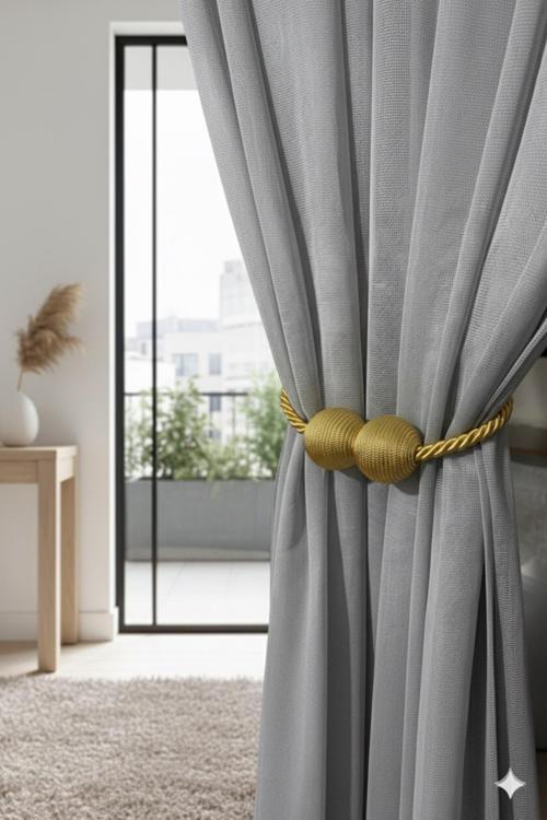 Mıknatıslı Perde Bağlama Aparat Aksesuarı Braçol Gold (1 Adet)