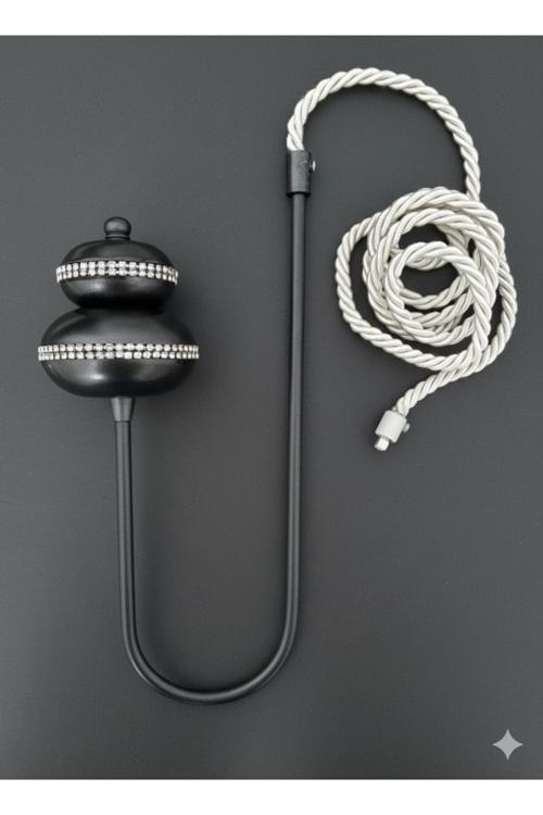 Kornişe Takılan Metal Kolbağı Perde Aksesuarı 1 Adet (Duvar Delmeden Kolay Montaj)