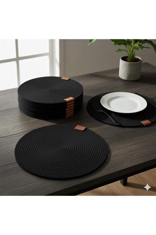 Amerikan Servis Runner 6 Lı Sunum Supla Çeyiz Takımı Örgü Tabak Altı Yanmaz