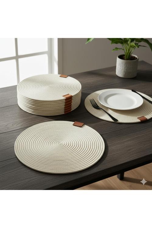 Amerikan Servis Runner 6 Lı Sunum Supla Çeyiz Takımı Örgü Tabak Altı Yanmaz