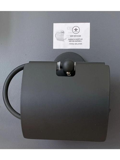 Adnoss Lüks Karaca Vizyon Kapaklı Kağıtlık Siyah - Wc Kağıtlık - Tuvalet Kağıtlık