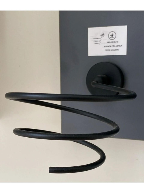 Adnoss Lüks Karaca Fön Akılık Siyah - Fön Makinesi Askılık Siyah