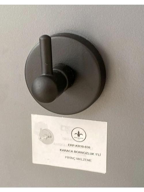 Adnoss Lüks Karaca Bornozluk 1'li Siyah - Havluluk Siyah - Tek Kancalı Havlu Askısı - Bornoz Askısı