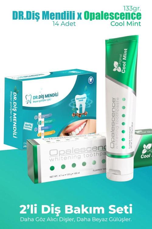 Dr. Diş Mendili 14 Adet + Opalescence Cool Mint Diş Macunu 133 gr – 2 li Diş Bakım Seti
