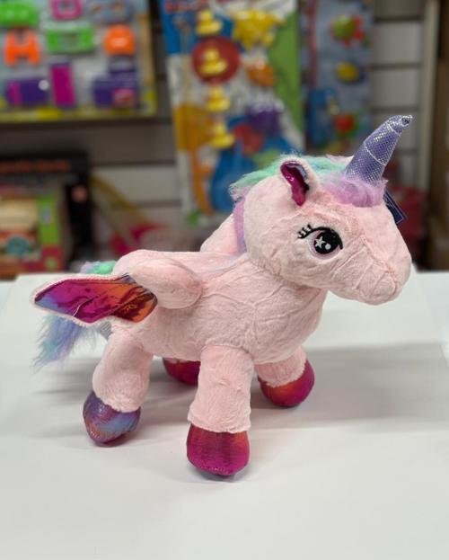 Oyuncak Peluş Kanatlı Unicorn Tek Boynuzlu At Pudra Pembe 30 CM