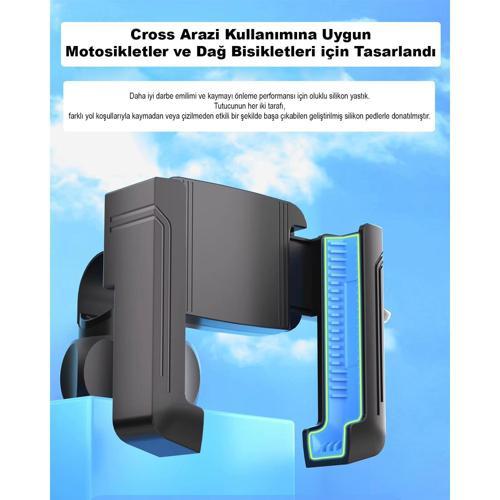 CR07 Telefon Tutucu Cross Arazi Sürüşleri İçin Motor Motosiklet Dağ Bisikleti Gidon Montajlı Kilit Mekanzimalı