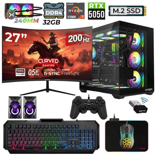 Nova x80  Ryzen 7 5700X 32GB Ram 1TB M.2 NVMe SSD 8GB RX5050 Sıvı Soğutmalı 27" 200Hz Oyuncu Tavsiye sistem