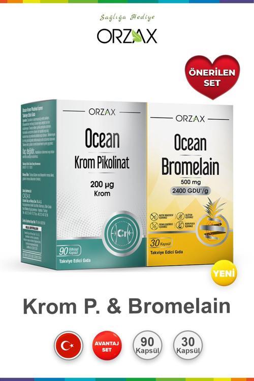 Krom Pikolinat 90 Bitkisel Kapsül & Bromelain 30 Kapsül