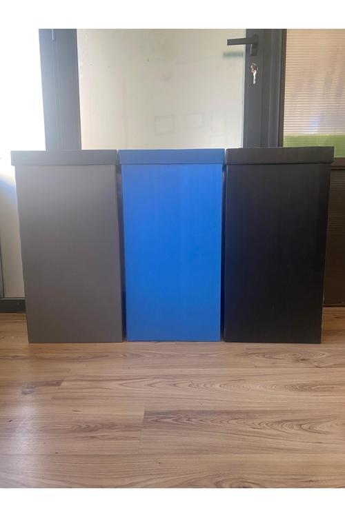 Sıfır Atık Kutusu (Gri-Mavi-Siyah) 6Lı Paket Her Renkten İki Adet Vardır