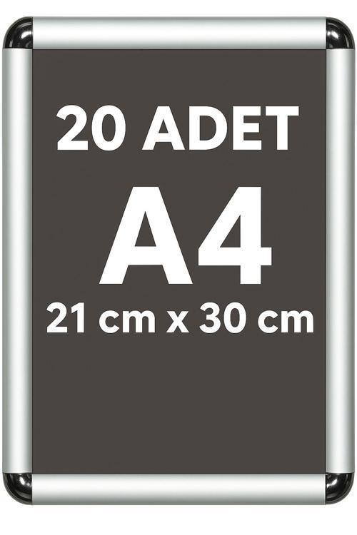 20 Adet A4 Eko Seri Çerçeve Rondo Köşe Aç Kapa Açılır Kapanır