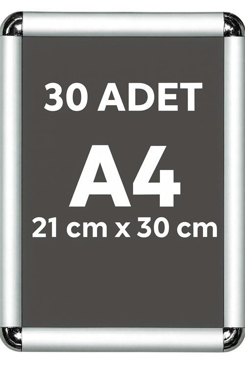 30 Adet A4 Eko Seri Çerçeve Rondo Köşe Aç Kapa Açılır Kapanır