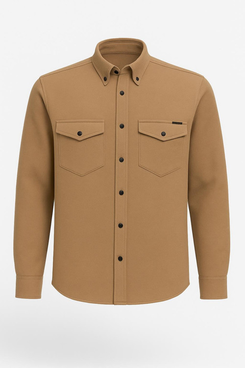 Yxc Uzun Kol Slim Fit Erkek Örme Cepli Gömlek - 7438