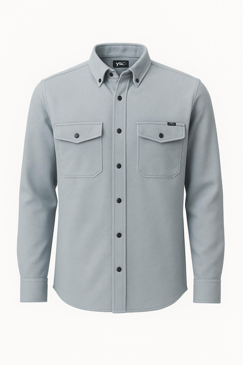 Yxc Uzun Kol Slim Fit Erkek Örme Cepli Gömlek - 7438