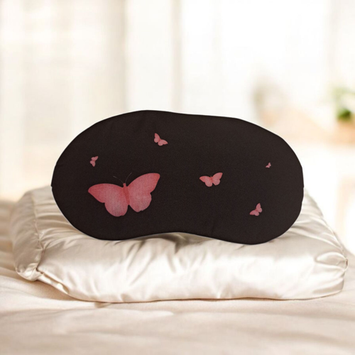 Işığı Geçirmez Yumuşak Rahat Kelebek Desenli Uyku Bandı Uyku Gözlüğü Araba Ev Ofis Spa Meditasyon Göz Bandı