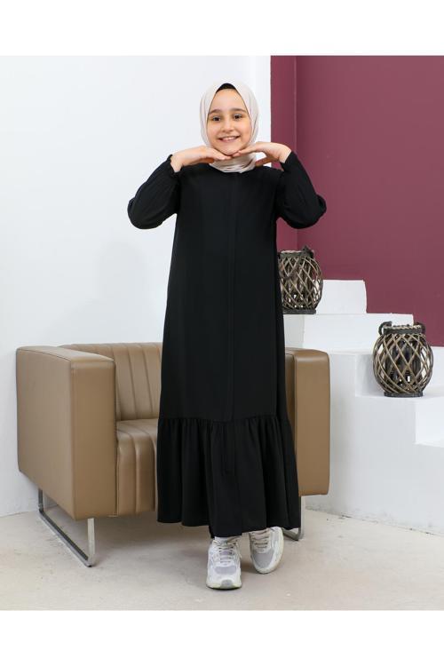 Eteği Büzgülü Ferace(Çocuk)