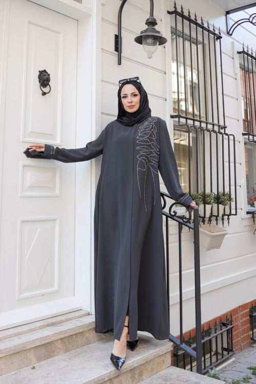 Eliza Taş İşlemeli Ferace - 9042
