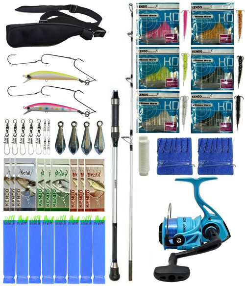 Hazır Tekne Oltası Seti Shimano Kamış Alivio Boat 1,50m 200g 1+1pc&Kendo Ocean Cast 5000 Olta Makinesi
