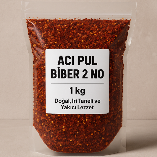 Acı Pul Biber 2 No – 1 kg | Doğal, İri Taneli ve Yakıcı Lezzet