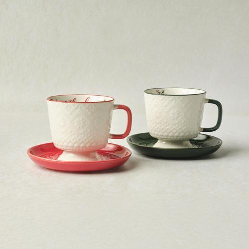 New Year Yılbaşı Snowflake 2 Kişilik Çay / Kahve Fincan Takımı 230 ml