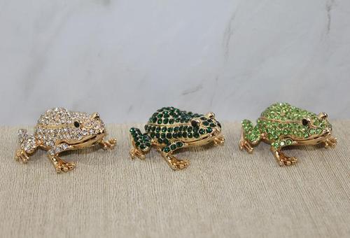 Swarovski Taşlı Minik Figür - Kurbağa Model 2