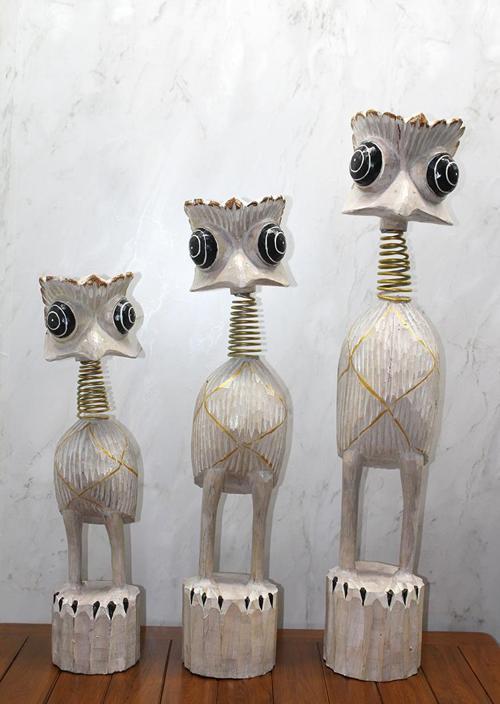 Ahşap 3'lü Deve Kuşu Seti 90 Cm