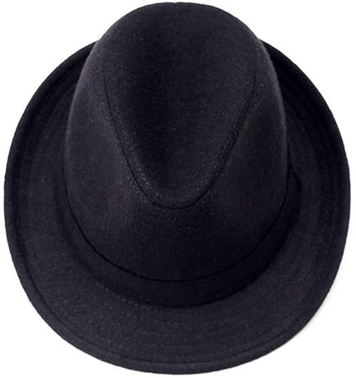 Çocuk Boy Siyah Kumaş Fötr Şapka Gösteri Şapkası Michael Jackson Şapkası 54 No