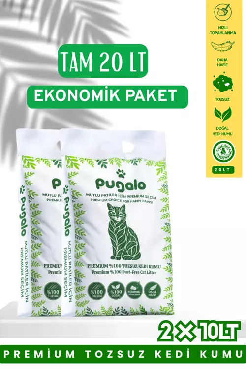 Kokusuz Naturel Kedi Kumu 10LT X 2 Adet
