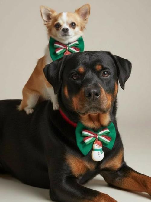 Kardan Adam Köpek Papyon Tasması | Yeşil Kırmızı Fiyonk Boyun Aksesuarı | Noel Temalı Köpek Süsü | Orta ve Büyük Irklar