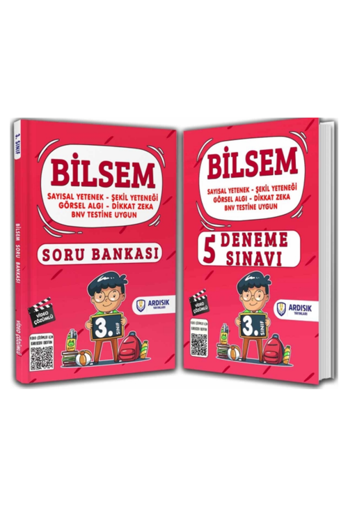 Ardışık Yayınları 3. Sınıf Bilsem Soru Bankası ve Deneme Sınavı Tamamı Video Çözümlü 2 Kitap Set