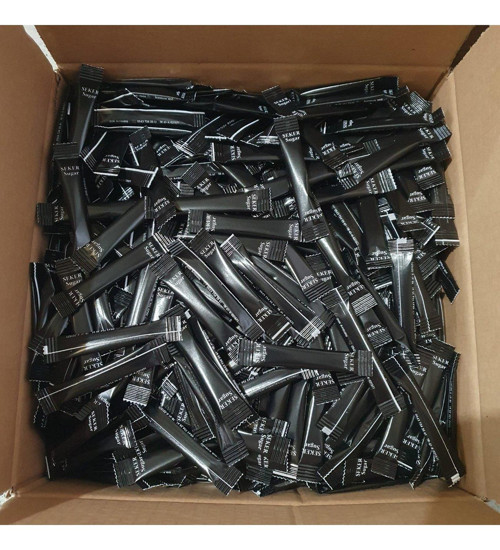 Şeker-Sugar Yazılı Baskılı Stick Şeker 3000 Adet - 9 Kg (Siyah Paket)