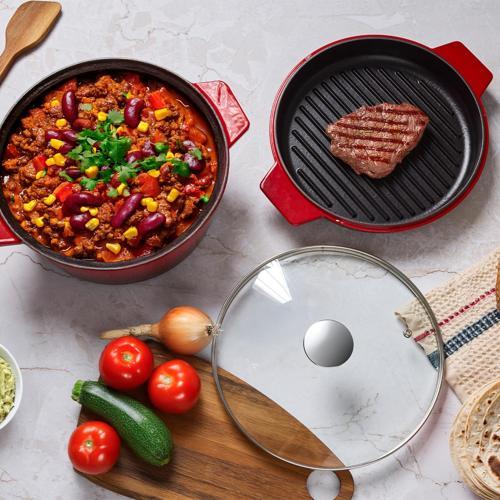 Duo Cast İron Tencere Kırmızı 20 cm