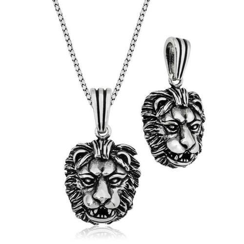 ​925 Ayar Gümüş Aslan Gümüş Kolye