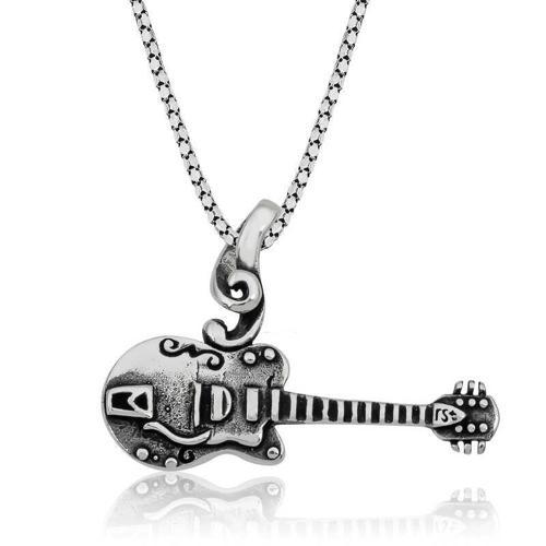 ​925 Ayar Gümüş Gitar Gümüş Kolye