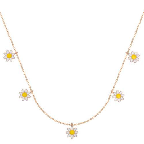 925 Ayar Gümüş Papatya Şans Kadın Gümüş Kolye