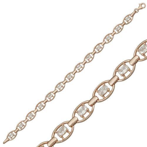 925 Ayar Gümüş Rose Oval Su Yolu Bileklik