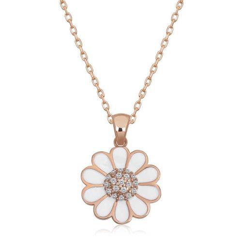 925 Ayar Gümüş Papatya Kadın Gümüş Kolye