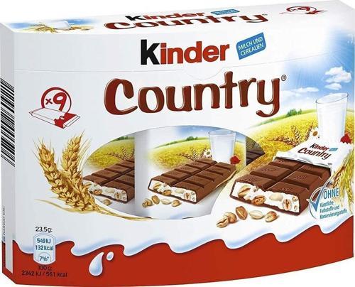 Country 9 Sütlü ve Yulaflı Çikolata 23,5 gr x 18 Adet