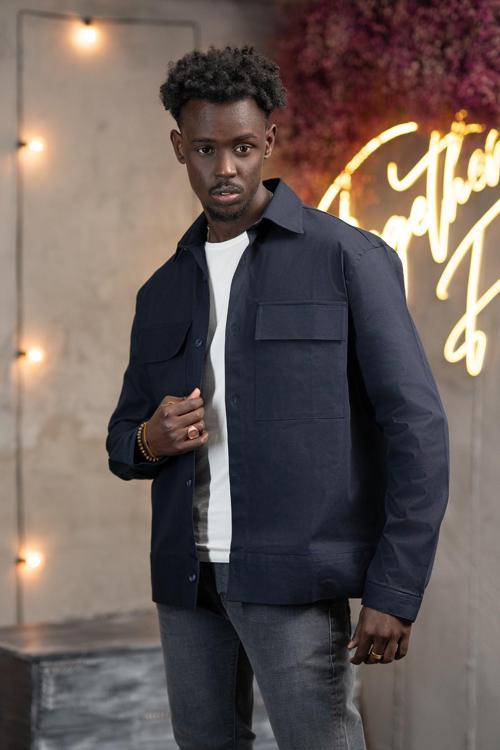 Oversize Çift Kapak Cepli İnce Kanvas Kumaş Astarsız Gömlek