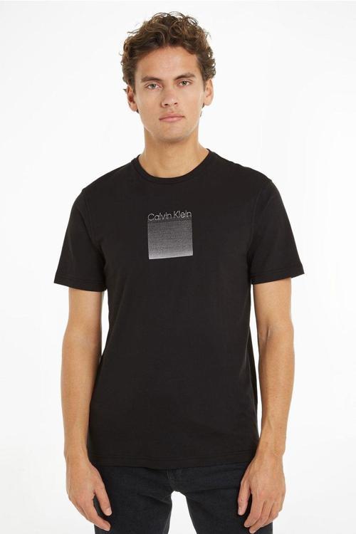 Erkek Yuvarlak Yaka Düz Kesim Kısa Kollu Baskı Tasarımlı T-shirt