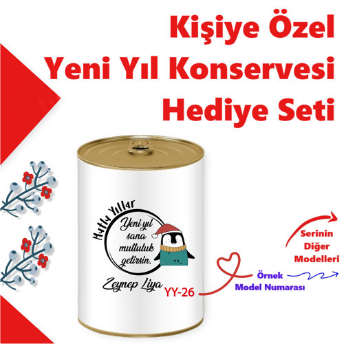 Sevgiliye Kişiye Özel Yılbaşı Aşk Konservesi Romantik Sürpriz Mini Hediye Seti