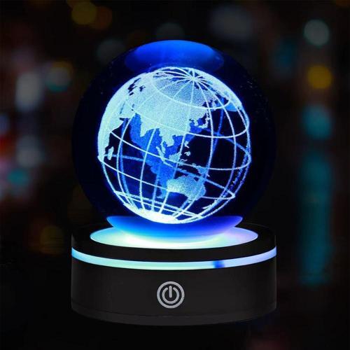 Dünya Tasarımlı Usb'li Dönen Cam Küre